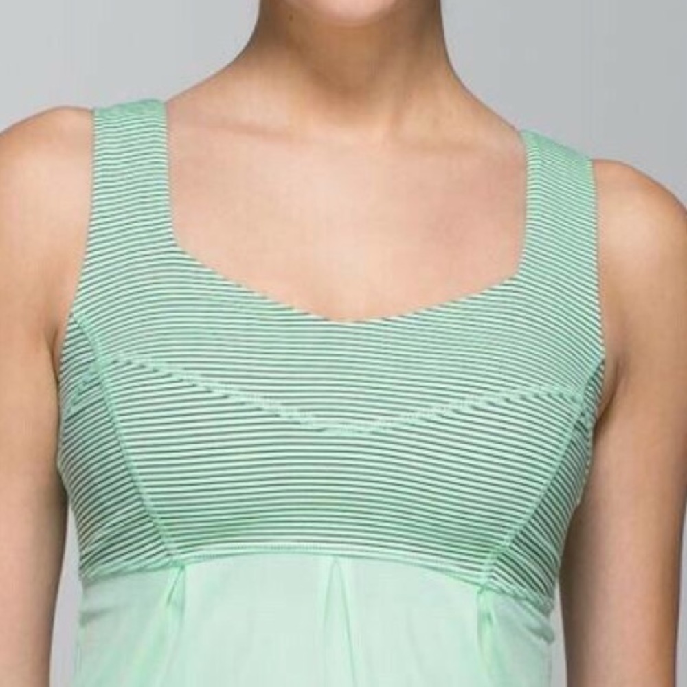Tame Me Tank Teal Striped breathable workout - Picture 2 of 11